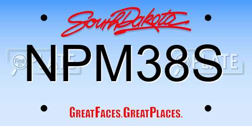 NPM38S South Dakota License Plate