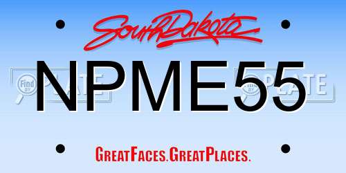 NPME55 South Dakota License Plate