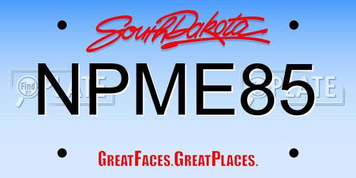 NPME85 South Dakota License Plate