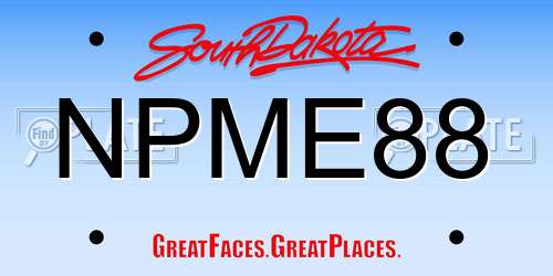 NPME88 South Dakota License Plate