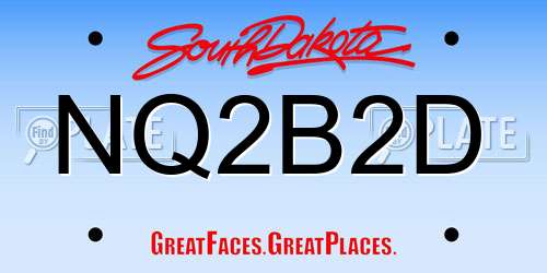 NQ2B2D South Dakota License Plate