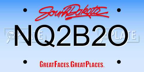 NQ2B2O South Dakota License Plate