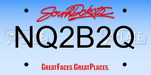 NQ2B2Q South Dakota License Plate