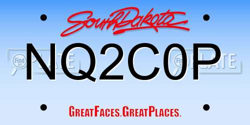NQ2C0P South Dakota License Plate