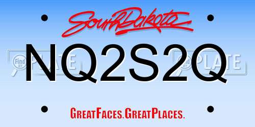 NQ2S2Q South Dakota License Plate