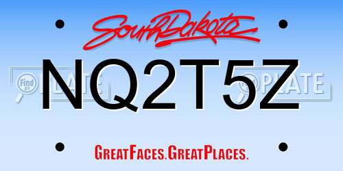 NQ2T5Z South Dakota License Plate