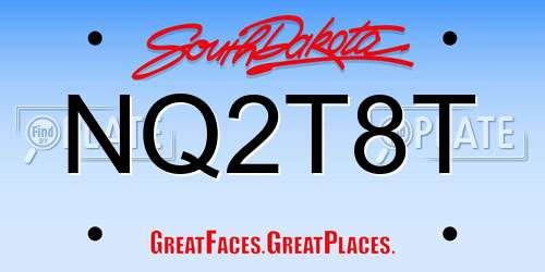 NQ2T8T South Dakota License Plate
