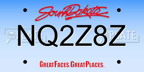 NQ2Z8Z South Dakota License Plate