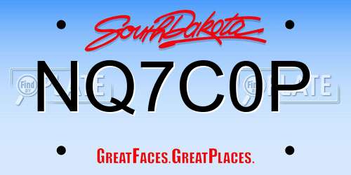 NQ7C0P South Dakota License Plate