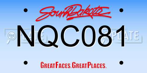 NQC081 South Dakota License Plate