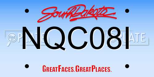 NQC08I South Dakota License Plate