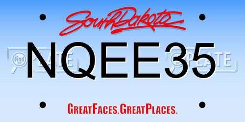 NQEE35 South Dakota License Plate