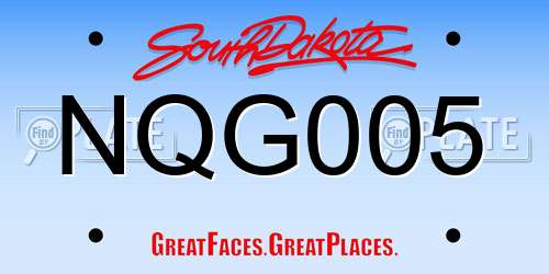 NQG005 South Dakota License Plate