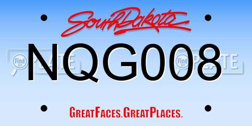 NQG008 South Dakota License Plate