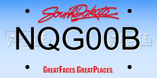 NQG00B South Dakota License Plate