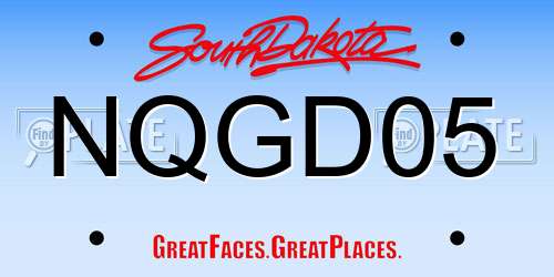NQGD05 South Dakota License Plate