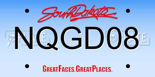 NQGD08 South Dakota License Plate