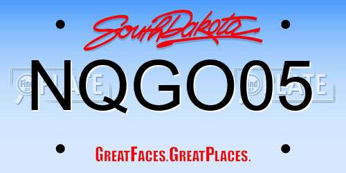 NQGO05 South Dakota License Plate
