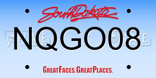 NQGO08 South Dakota License Plate