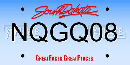 NQGQ08 South Dakota License Plate
