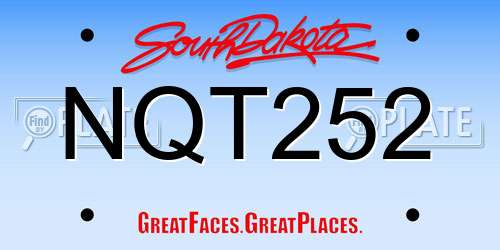 NQT252 South Dakota License Plate