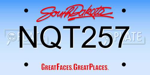 NQT257 South Dakota License Plate