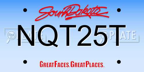 NQT25T South Dakota License Plate