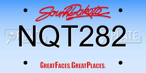 NQT282 South Dakota License Plate