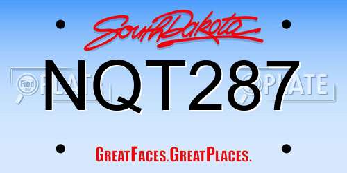 NQT287 South Dakota License Plate