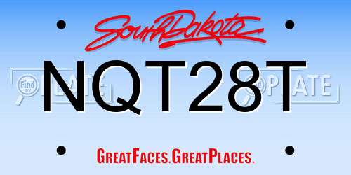 NQT28T South Dakota License Plate