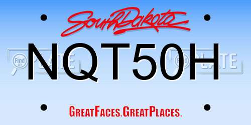 NQT50H South Dakota License Plate