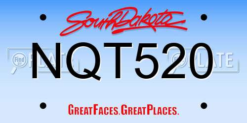 NQT520 South Dakota License Plate