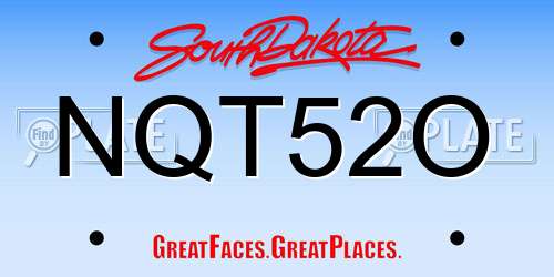 NQT52O South Dakota License Plate