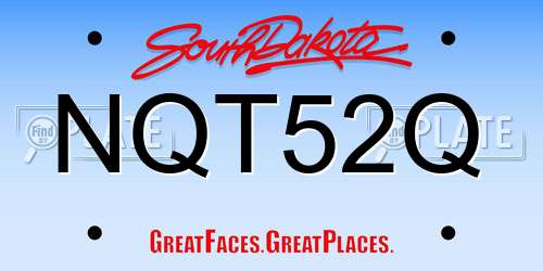 NQT52Q South Dakota License Plate