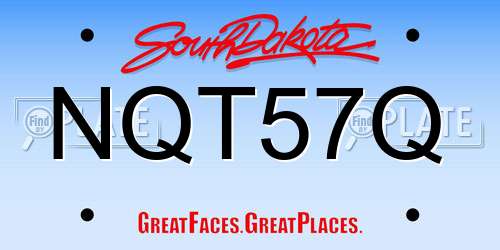NQT57Q South Dakota License Plate