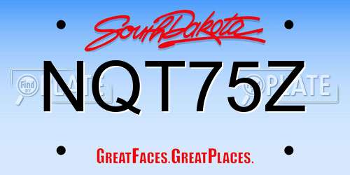 NQT75Z South Dakota License Plate
