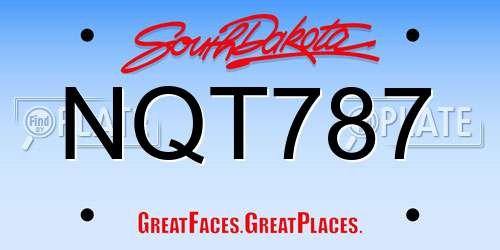 NQT787 South Dakota License Plate