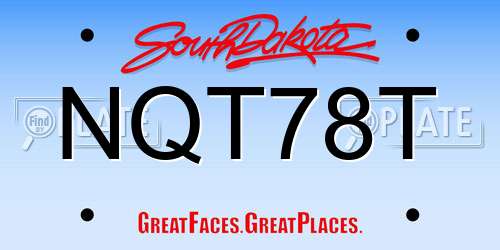 NQT78T South Dakota License Plate