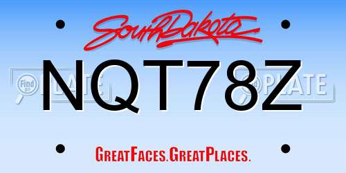 NQT78Z South Dakota License Plate