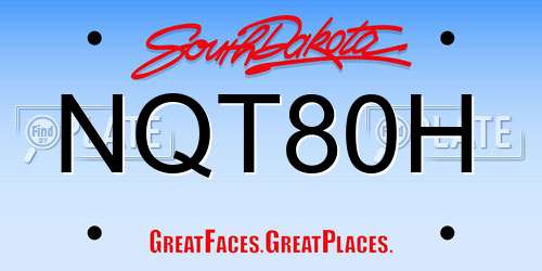 NQT80H South Dakota License Plate