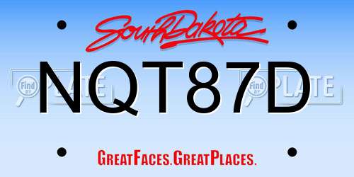 NQT87D South Dakota License Plate