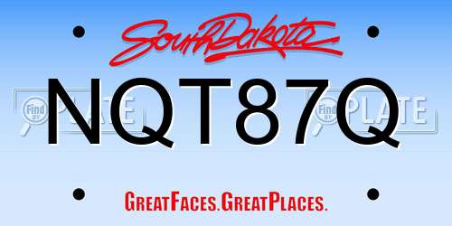 NQT87Q South Dakota License Plate