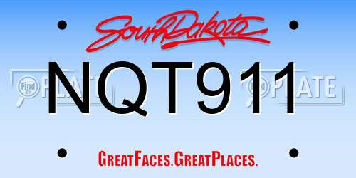 NQT911 South Dakota License Plate