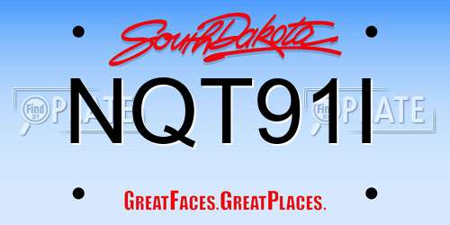 NQT91I South Dakota License Plate