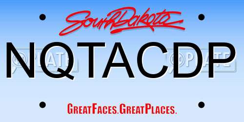 NQTACDP South Dakota License Plate