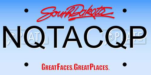 NQTACQP South Dakota License Plate