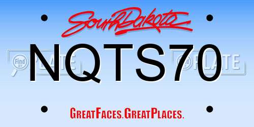 NQTS70 South Dakota License Plate