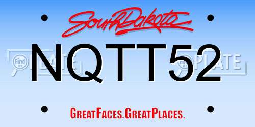 NQTT52 South Dakota License Plate