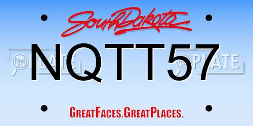NQTT57 South Dakota License Plate