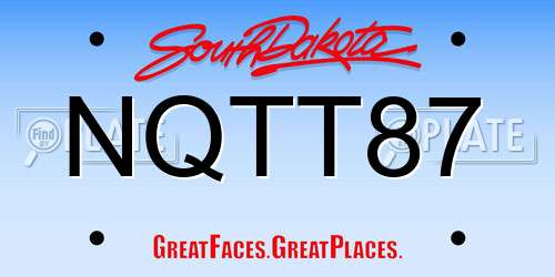 NQTT87 South Dakota License Plate